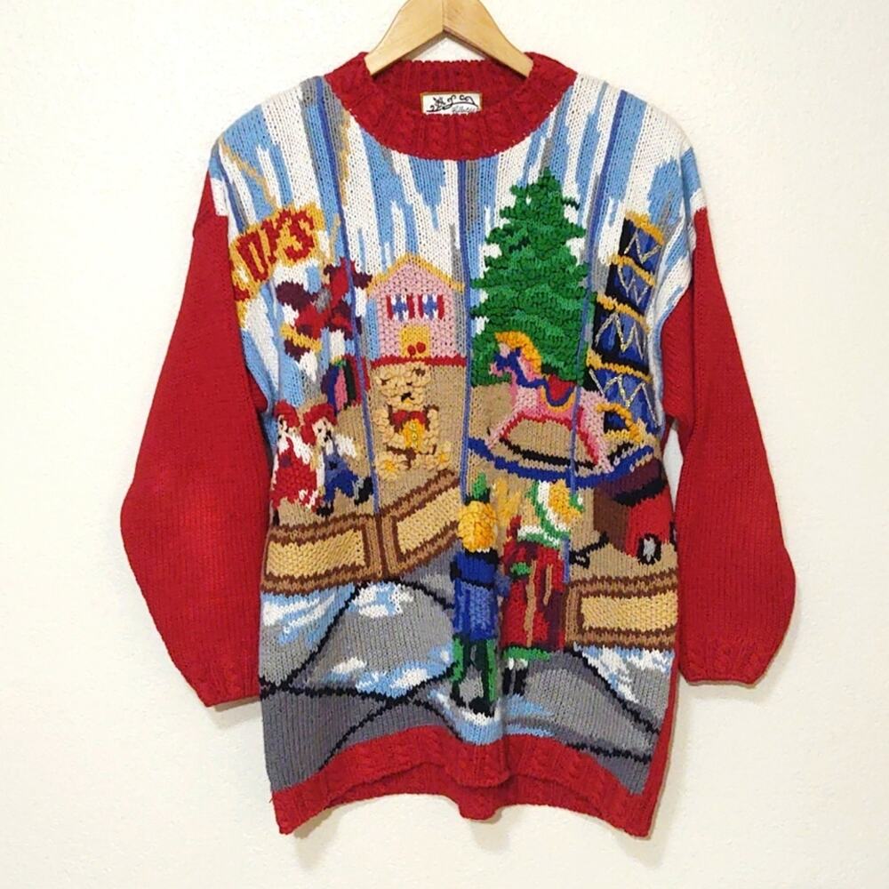Vintage Heirloom Collectibles 1995 Christmas toy store knit sweater